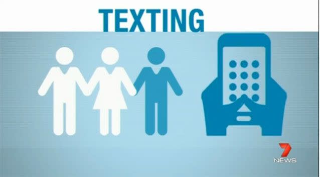 One in three people text as they cross the street. Source: 7 News