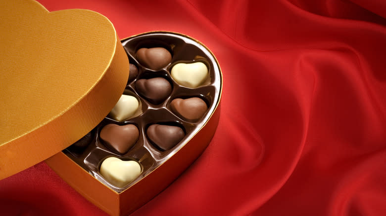 heart shaped box of chocolates