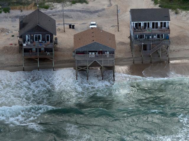 Homes along the coast of Outer Banks in Rodanthe in 2014.