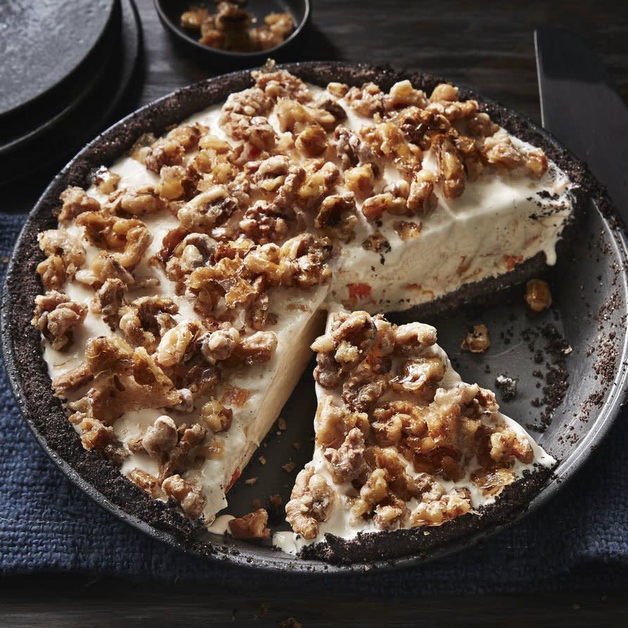 Candied Orange Walnut Ice Cream Pie