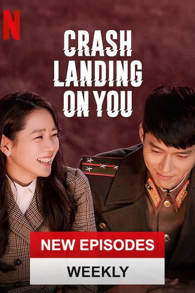 <p>This wildly popular 2020 hit — which also achieved the title of the <a href="https://starmometer.com/2020/03/17/crash-landing-on-you-is-2nd-highest-rated-k-drama-of-all-time/" rel="nofollow noopener" target="_blank" data-ylk="slk:second highest-rated cable drama in Korea;elm:context_link;itc:0;sec:content-canvas" class="link ">second highest-rated cable drama in Korea</a> — offers everything from star-crossed lovers to an engaging plot. A paragliding mishap causes a South Korean woman to crash-land in North Korea, where she's rescued by a North Korean officer who attempts to safely get her back home.</p><p><a class="link " href="https://www.netflix.com/title/81159258" rel="nofollow noopener" target="_blank" data-ylk="slk:WATCH NOW;elm:context_link;itc:0;sec:content-canvas">WATCH NOW</a></p>