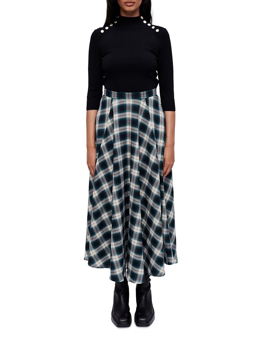 16) Women's Josera Flannel-Print Maxi Skirt