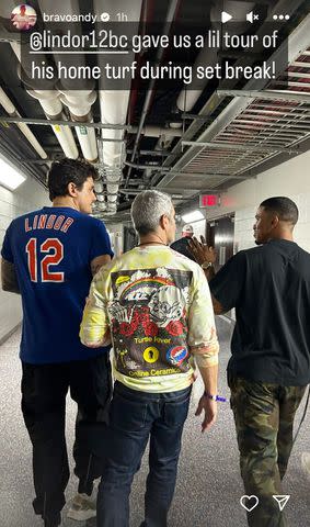 <p>Andy Cohen/ Instagram</p> John Mayer and Andy Cohen tour Citi Field with New York Mets shortstop Francisco Lindor