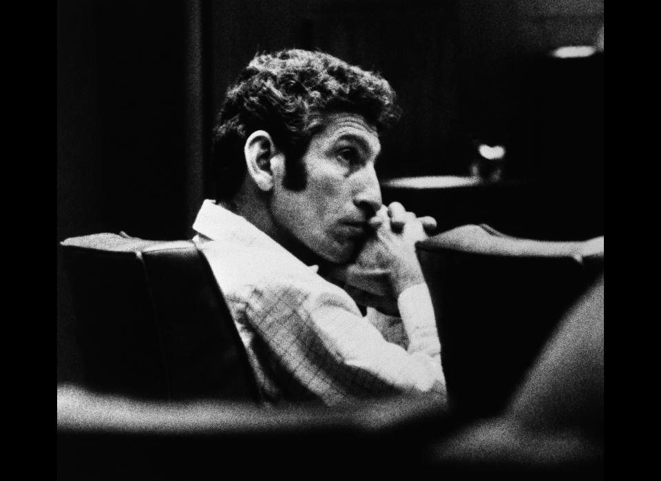 Angelo Buono, a 47 year old auto upholsterer, sits in a Los Angeles courtroom Monday March 2, 1982 as he listens to opening arguments in the so called "Hillside Stranglings" case in which Buono is accused of killing 10 women and girls in the Los Angeles area between 1977 and 1978.