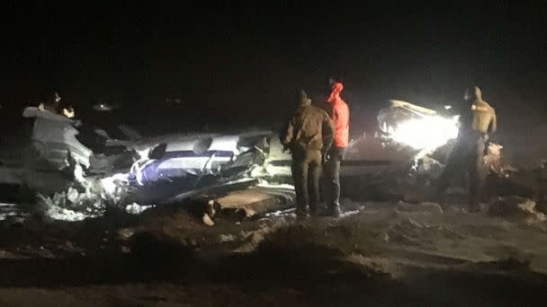 PHOTO: Five people were killed, including a patient and medical personnel, after a Care Flight plane crashed late Friday, Feb. 24, 2023, near Stagecoach, Nev. (Storey Hays)