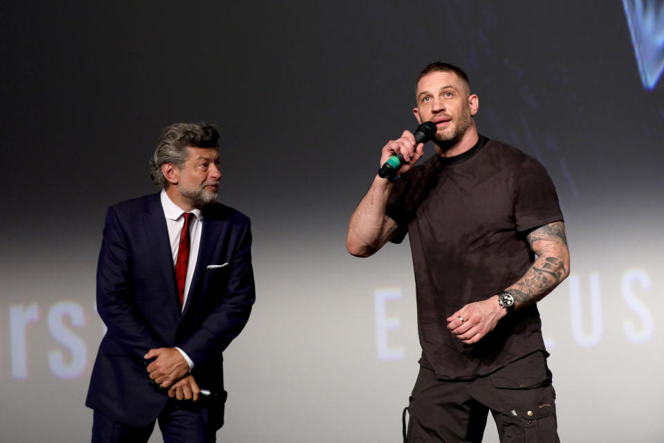 Tom Hardy said critical response to 'Venom' did help to shape the sequel 'Let There Be Carnage'. (Tristan Fewings/Getty Images for Sony)