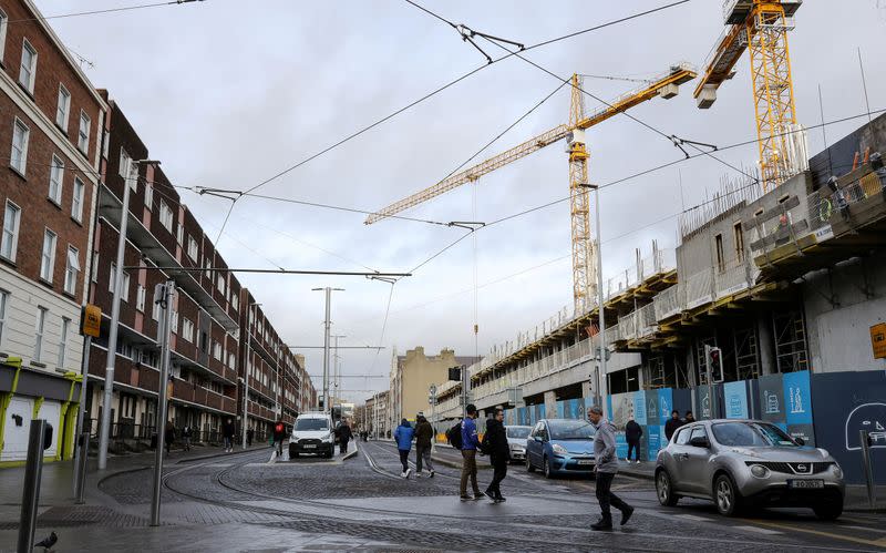 FILE PHOTO: A new development under construction on Dominick Street Lower, faces old council flats in Dublin