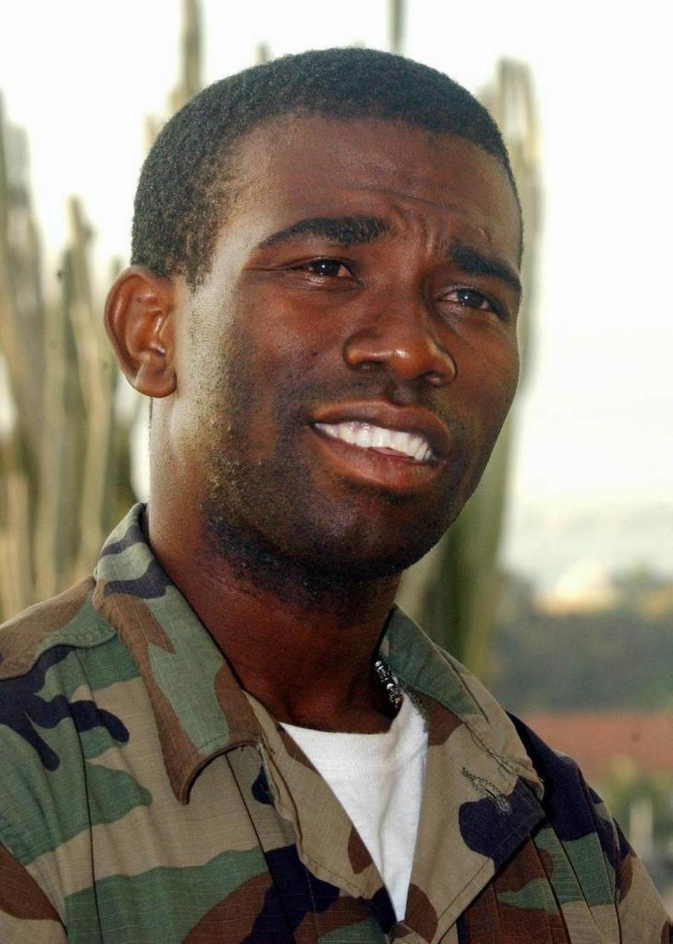 Haitian rebel leader Guy Philippe, photographed in 2004, was sentenced to nine years in U.S. prison after pleading guilty to a drug-related money-laundering charge.