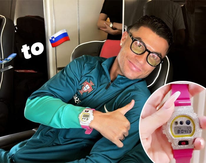 Cristiano Ronaldo con el reloj de Georgina