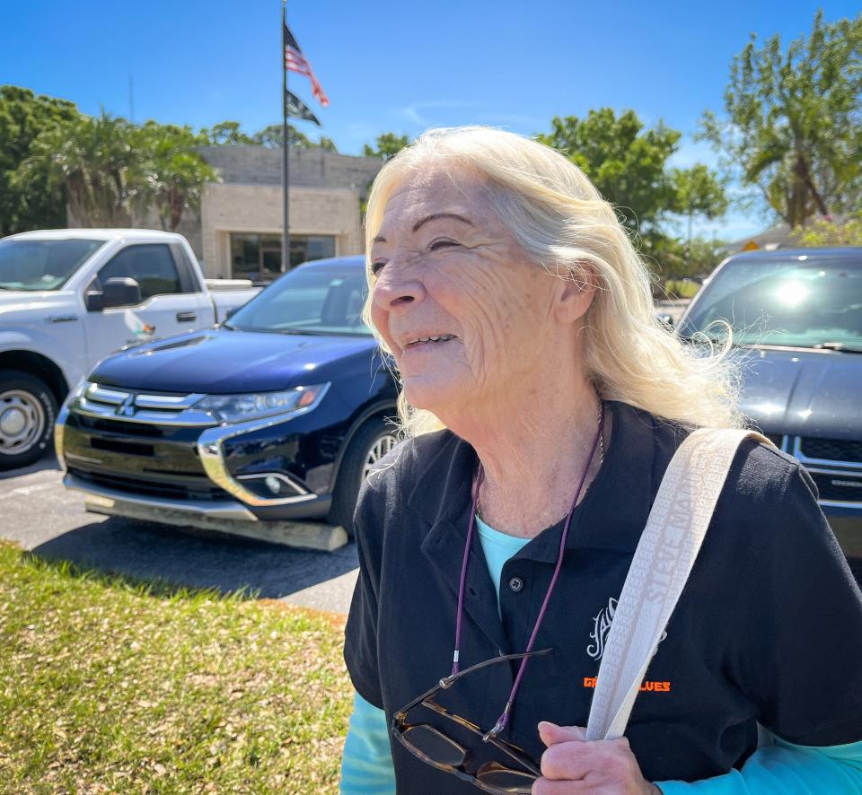 Trump supporter Theresa Opitz of West Melbourne after voting in the Florida GOP Presidential Preference Primary.