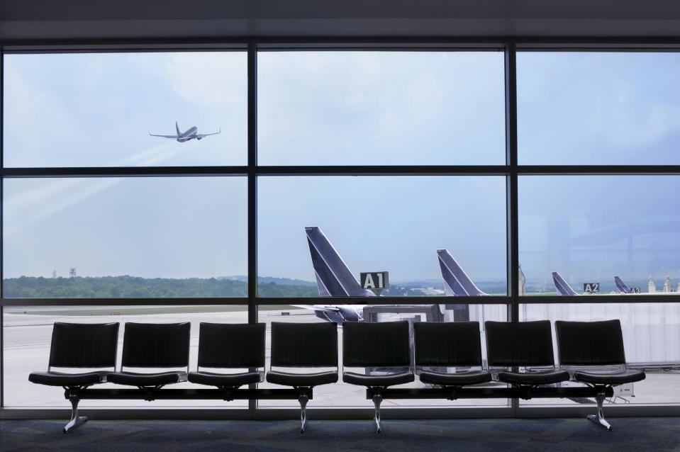 The waiting area at an airport.