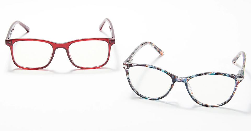 Prive Revaux Dynamic Duo Blue Light Readers in Cranberry/Tort. (Photo: QVC)