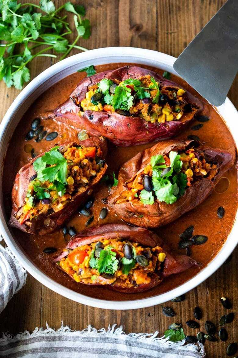 <strong><a href="https://www.feastingathome.com/oaxacan-baked-sweet-potatoes/" target="_blank" rel="noopener noreferrer">Oaxacan-Style, Baked Sweet Potatoes from Feasting At Home﻿</a></strong>