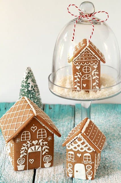 Snow Globe Gingerbread Houses