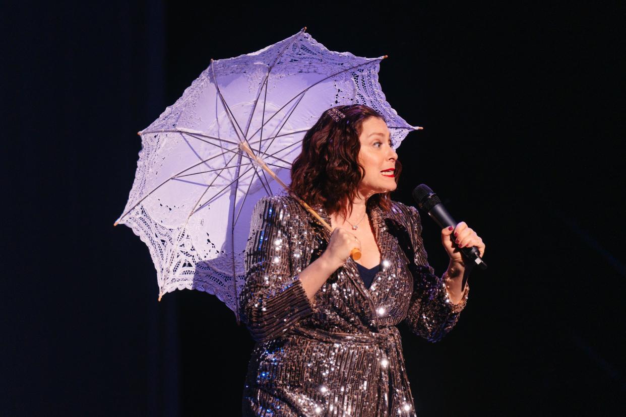 Rachel Bloom, who created and starred in the TV show "Crazy Ex-Girlfriend," performed during the Moontower Comedy Festival.