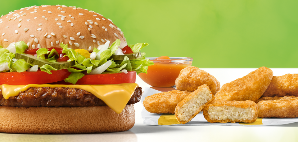 Burger und Nuggets: Die neuen McPlant-Produkte bei McDonald's. (Bild: McDonald's Deutschland)