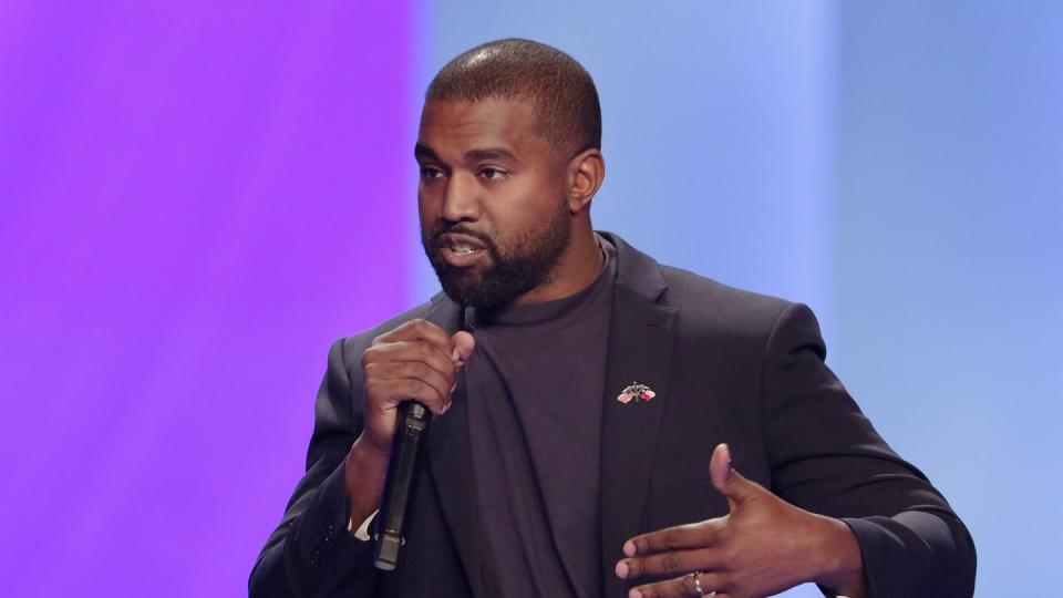 US-Rapper Kanye West bei einem  Gottesdienst in der Lakewood Church in Houston.