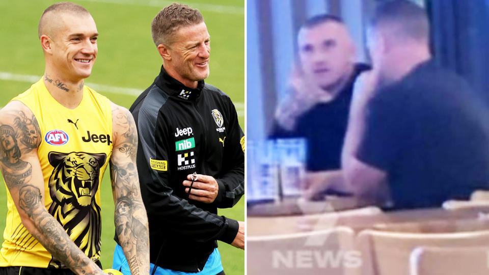 Dustin Martin and Damien Hardwick on the Gold Coast.