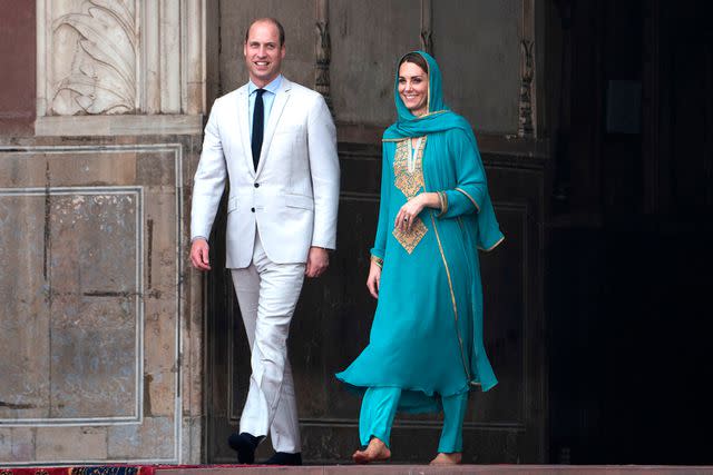 <p>Owen Humphreys/Getty</p> Kate Middleton and Prince William in Pakistan in 2019.