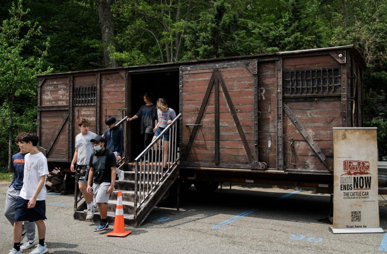 "Hate Ends Now," an immersive, multimedia exhibit that takes place inside a replica of a cattle car like the ones used to transport Jews and other targeted groups to concentration camps during World War II. will be in Palm Beach Wednesday.