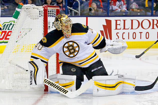 COLUMBUS, OH - OCTOBER 13: Tuukka Rask #40 of the Boston Bruins makes a save during the game against the Columbus Blue Jackets on October 13, 2016 at Nationwide Arena in Columbus, Ohio. (Photo by Kirk Irwin/Getty Images)