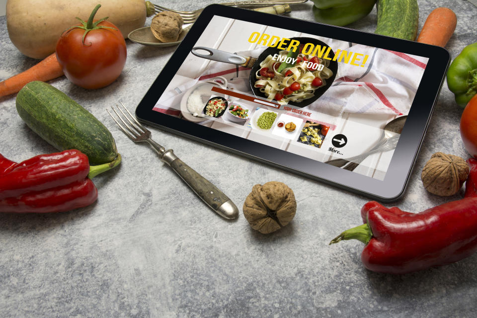 Meal-order page on tablet computer