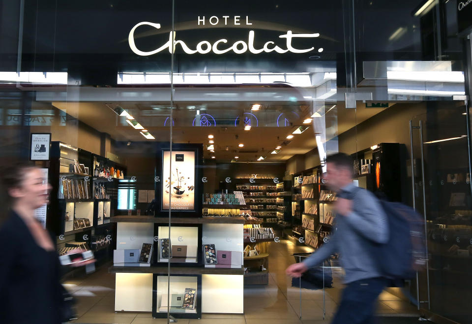 A Hotel Chocolat shop in Victoria, London as the company's initial public offering has valued the firm at &pound;167 million and netted the company's founders more than &pound;20 million.