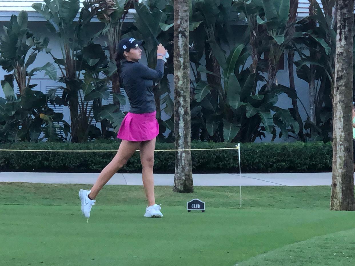 Alexa Pano tees off Monday at the Jones/Doherty Women’s Amateur Championship at Coral Ridge Country Club.