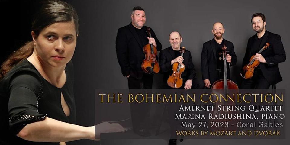 Concierto de Amernet String Quartet con “The Bohemian Connection” en Santuario de las Artes, Coral Gables.