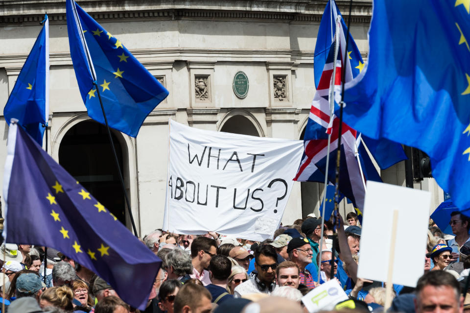 A pro-EU demonstration in London (Getty)