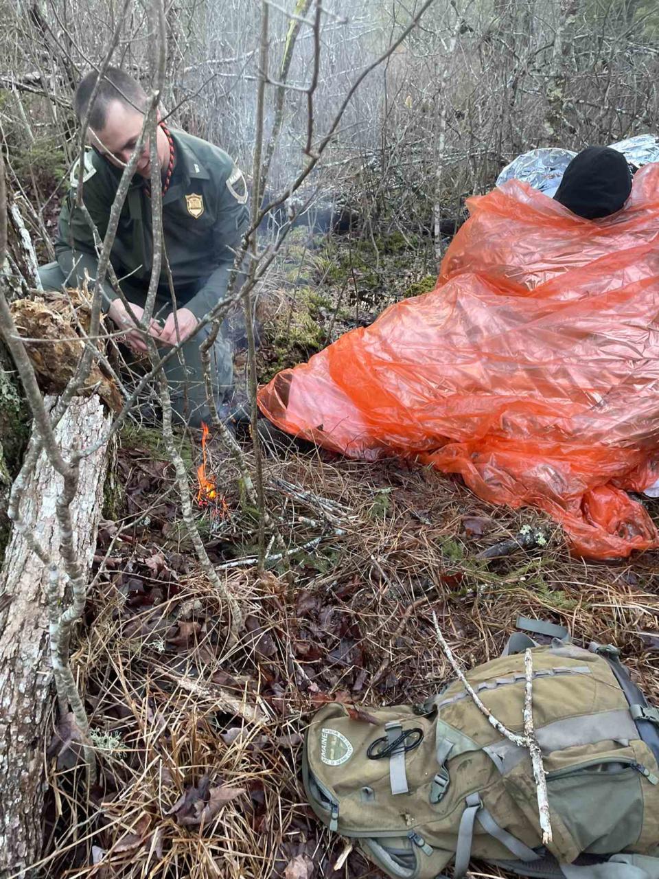 <p>MAINE DEPARTMENT OF INLAND FISHERIES & WILDLIFE</p> Two men were rescued from a bog after they went hiking in Maine on Dec. 30, 2023