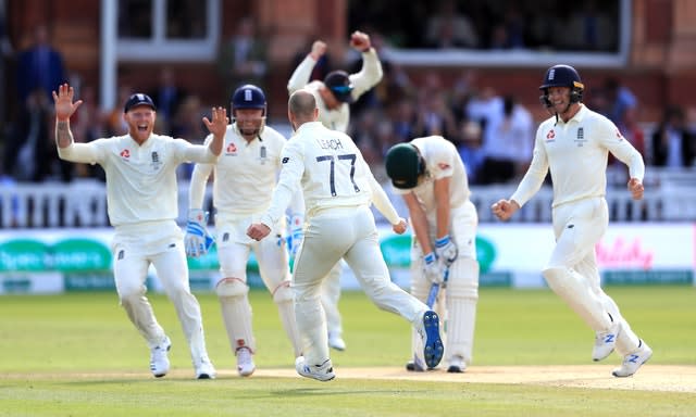 Jack Leach struck in the first over after tea