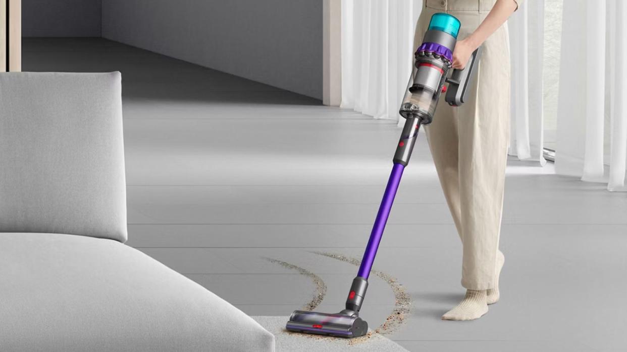  A Dyson Gen5detect cleaning a floor. 