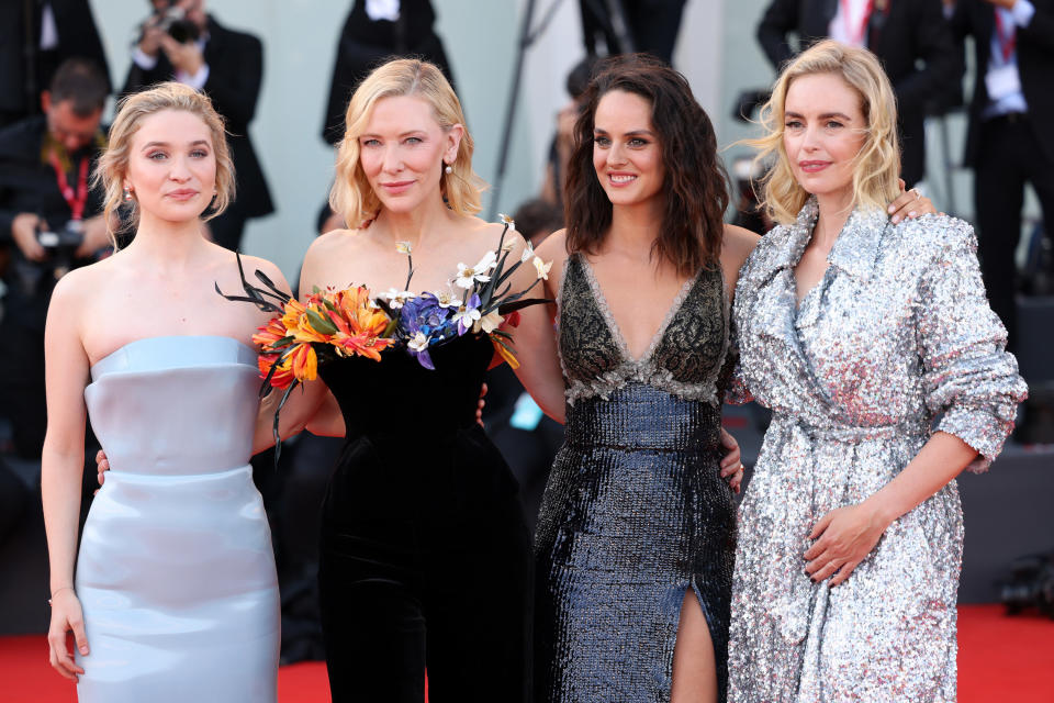 Sophie Kauer, Cate Blanchett, Noemie Merlant, and Nina Hoss on a red carpet