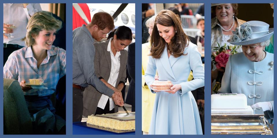 Queen Elizabeth, Kate Middleton, and Camilla Parker-Bowles Cut Cake with a Sword