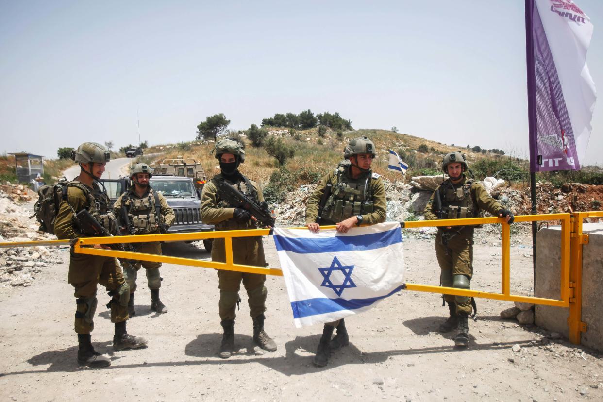 Israeli army forces closed the gate of the settlement of (Nasser Ishtayeh / SOPA / LightRocket via Getty Images file)