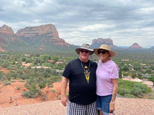 Arizona State assistant coach Mike Cavanaugh, left, and his wife, Laurie.