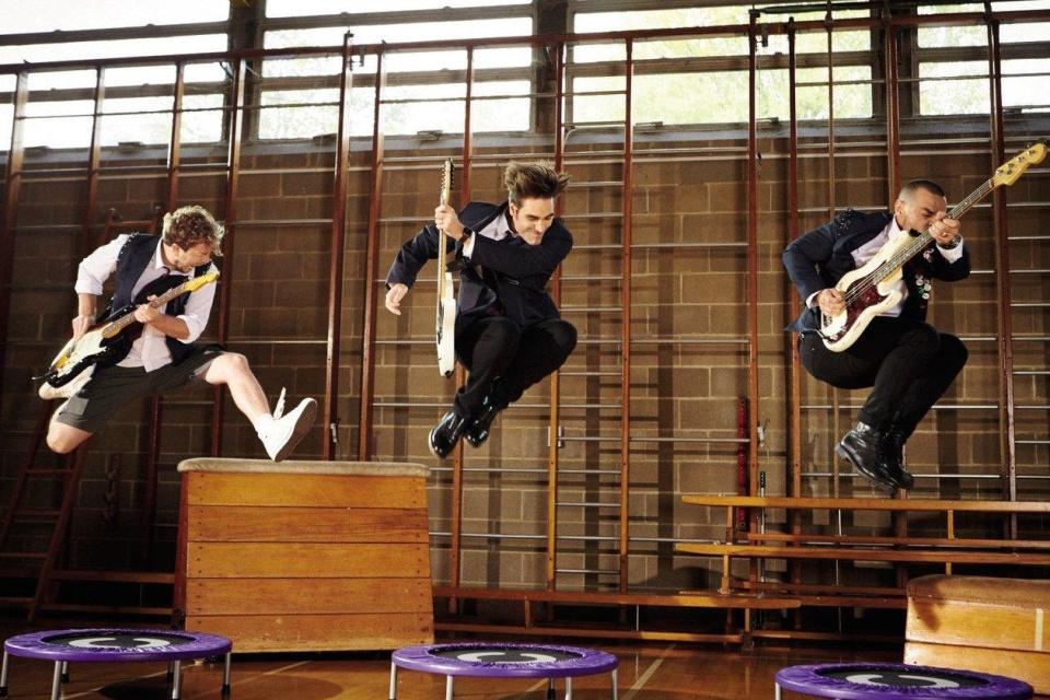 Back to school: James Bourne, Charlie Simpson and Matt Willis in the video for Nineties (Rankin)