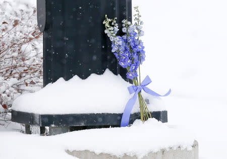 Flowers are left at an intersection near the Planned Parenthood clinic in Colorado Springs, Colorado November 28, 2015. REUTERS/Isaiah J. Downing