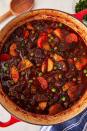 <p>This recipe makes amazing leftovers. And yes, you can make it ahead! Cook all the way through step 6, then cool the stew to room temperature before refrigerating in a resealable container. Before serving, reheat in a large pot over medium-low heat.</p><p>Get the <a href="https://www.delish.com/uk/cooking/recipes/a31127970/easy-beef-stew-recipe/" rel="nofollow noopener" target="_blank" data-ylk="slk:Beef Stew;elm:context_link;itc:0;sec:content-canvas" class="link ">Beef Stew</a> recipe.</p>