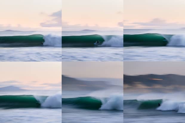 Weaving his way through a near-dark barrel, Kyle Buthman nabbed one of the best tubes of the entire swell.<p>Ryan "Chachi" Craig</p>