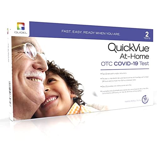 Quidel QuickVue at-Home OTC COVID-19 Test Kit, Self-Collected Nasal Swab Sample, 10 Minute Rapi…