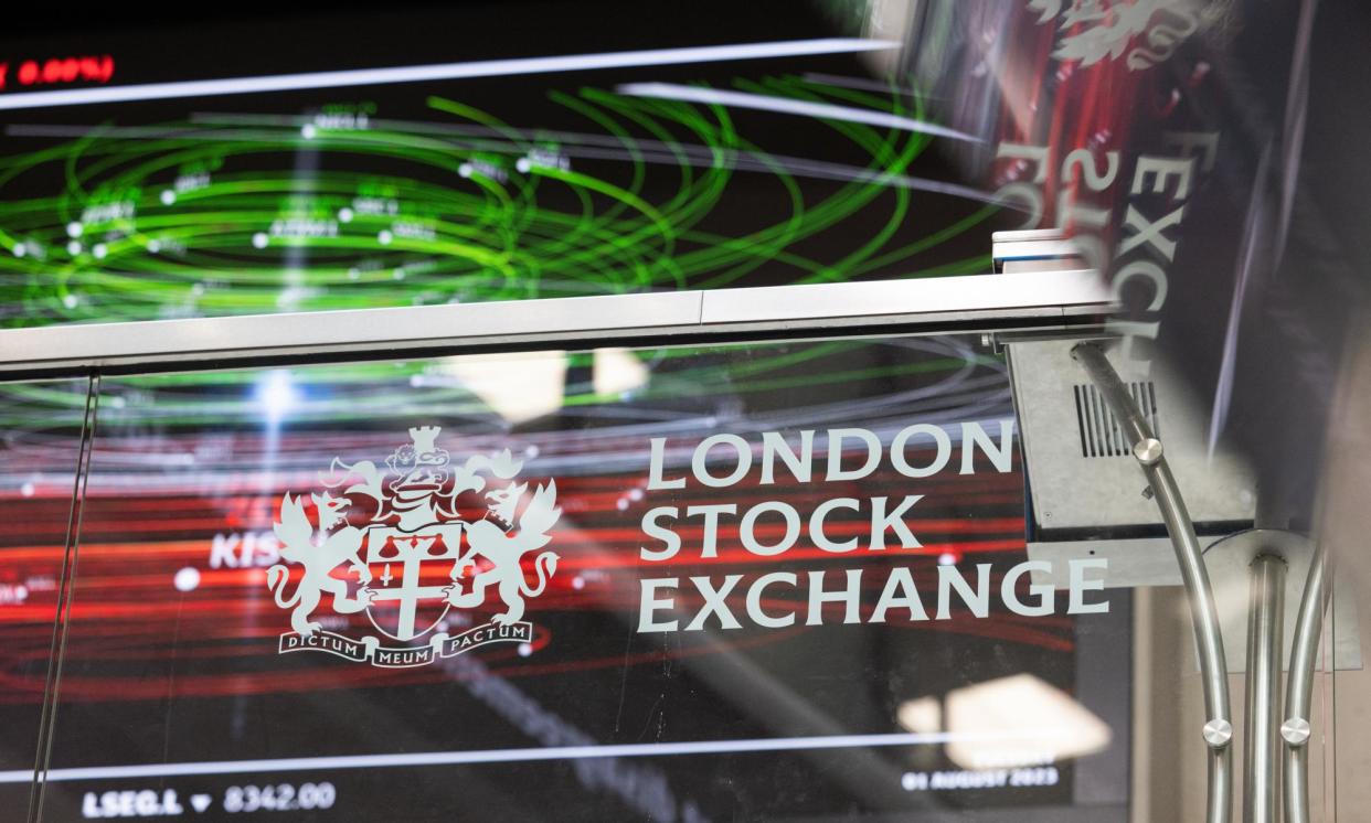 <span>The FTSE 100 index touched 8,076 points at the opening bell on Tuesday, surpassing a previous high of 8,047 reached in February 2023.</span><span>Photograph: Bloomberg/Getty Images</span>