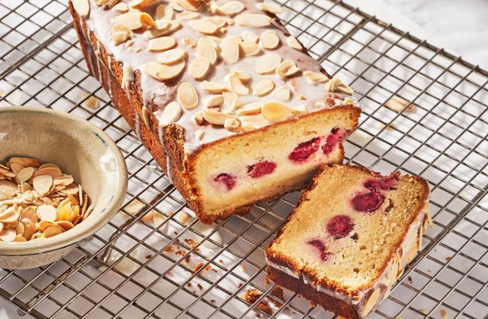 Raspberry Almond Loaf Cake
