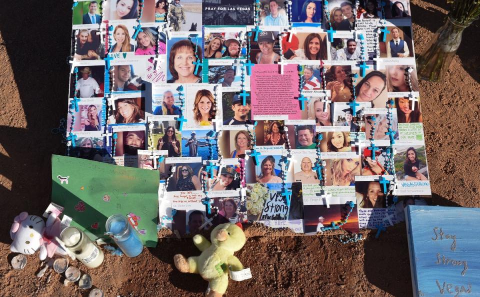 Photographs of some of the victims of the Las Vegas mass shooting (AFP via Getty Images)