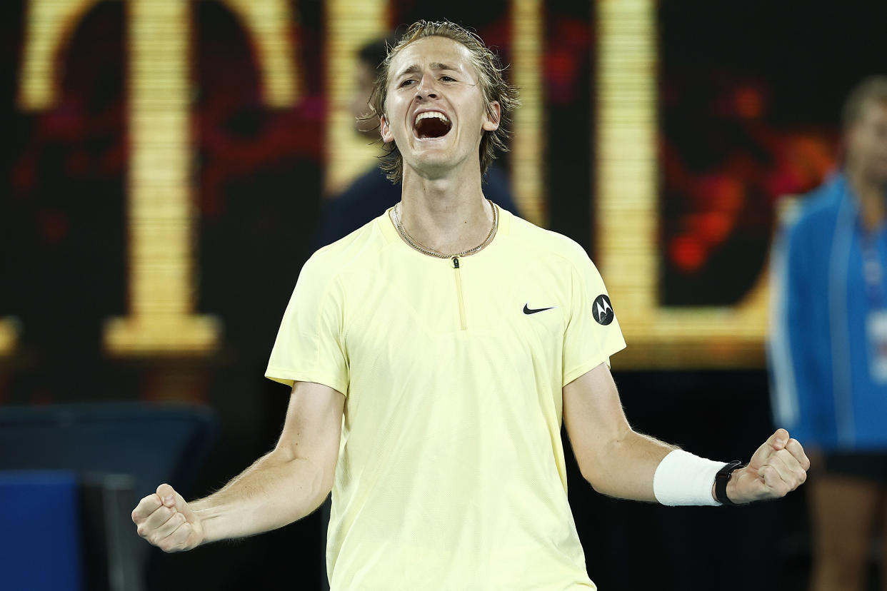 American Sebastian Korda knocked off Daniil Medvedev to advance at the Australian Open. (Photo by Daniel Pockett/Getty Images)