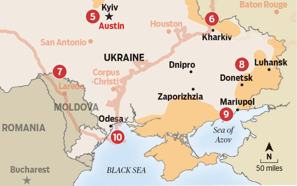 Overlay of Texas onto Ukraine