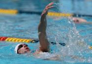 Michael Phelps practices for the Arena Grand Prix at the Skyline Aquatic Center in Mesa, Arizona on April 23, 2014