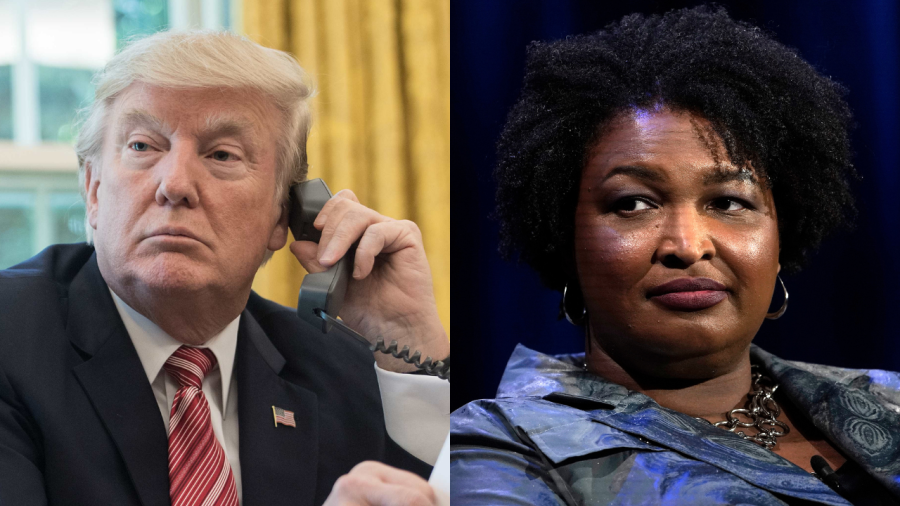 Former President Donald Trump (left) and former Georgia candidate for governor, Stacey Abrams (right). (Photos: Getty Images)