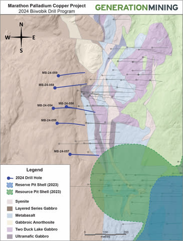 Figure 1: Plan view of Biiwobik Prospect, showing location of 2024 drilling. (Graphic: Business Wire)